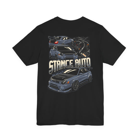 Stance Auto Camiseta unisex de manga corta Subaru Impreza WRX 2002