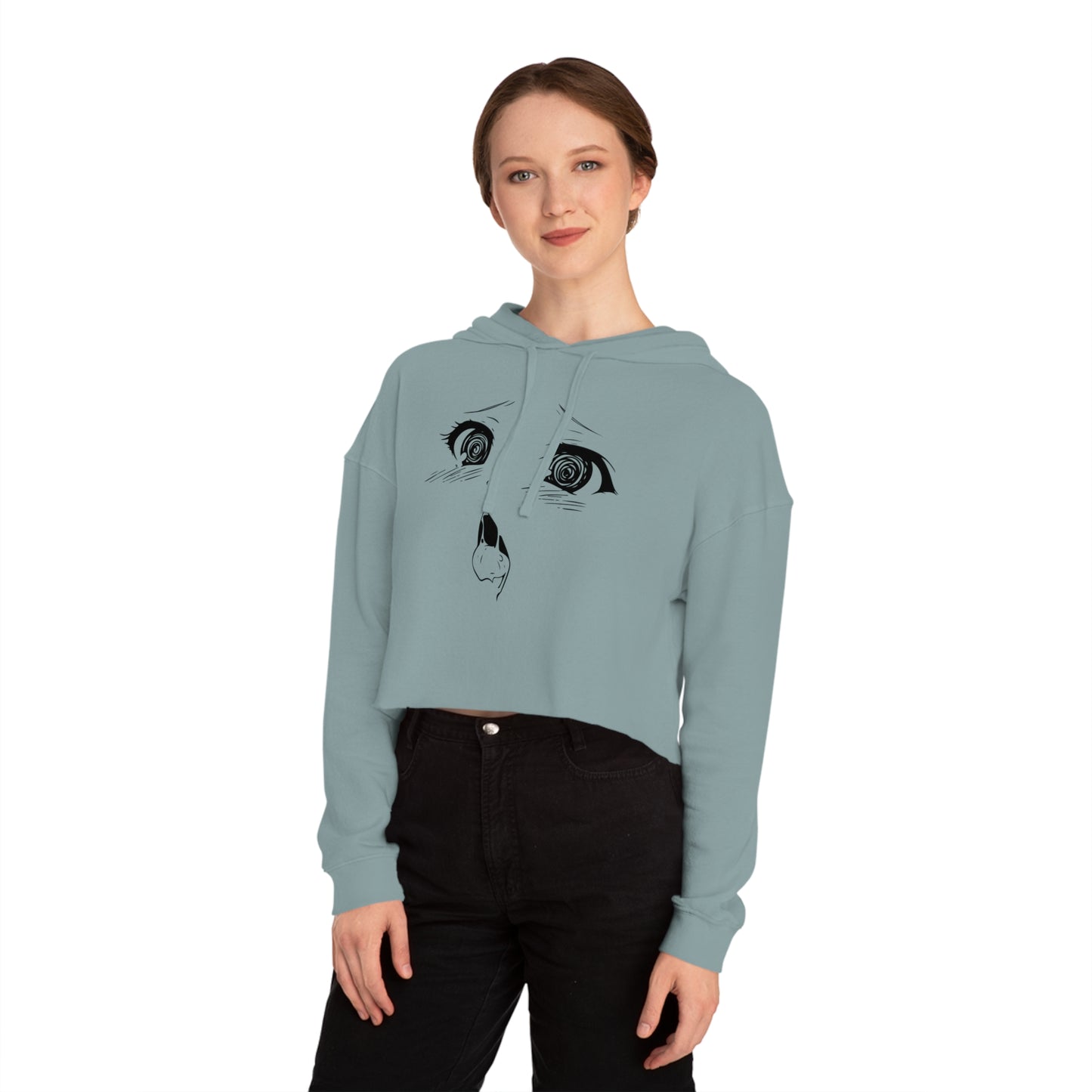 Sultry Ahegao Bliss Women’s Cropped Hoodie