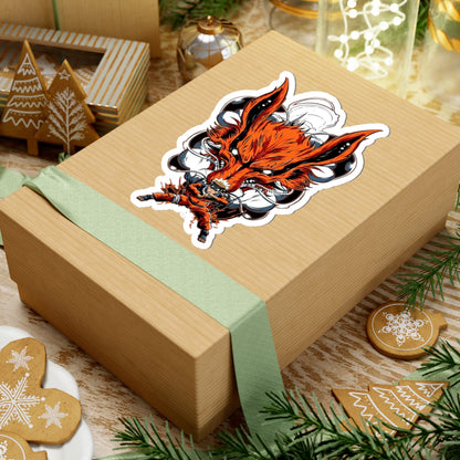 Nine-Tailed Inferno – Mythic Fox Warrior Sticker