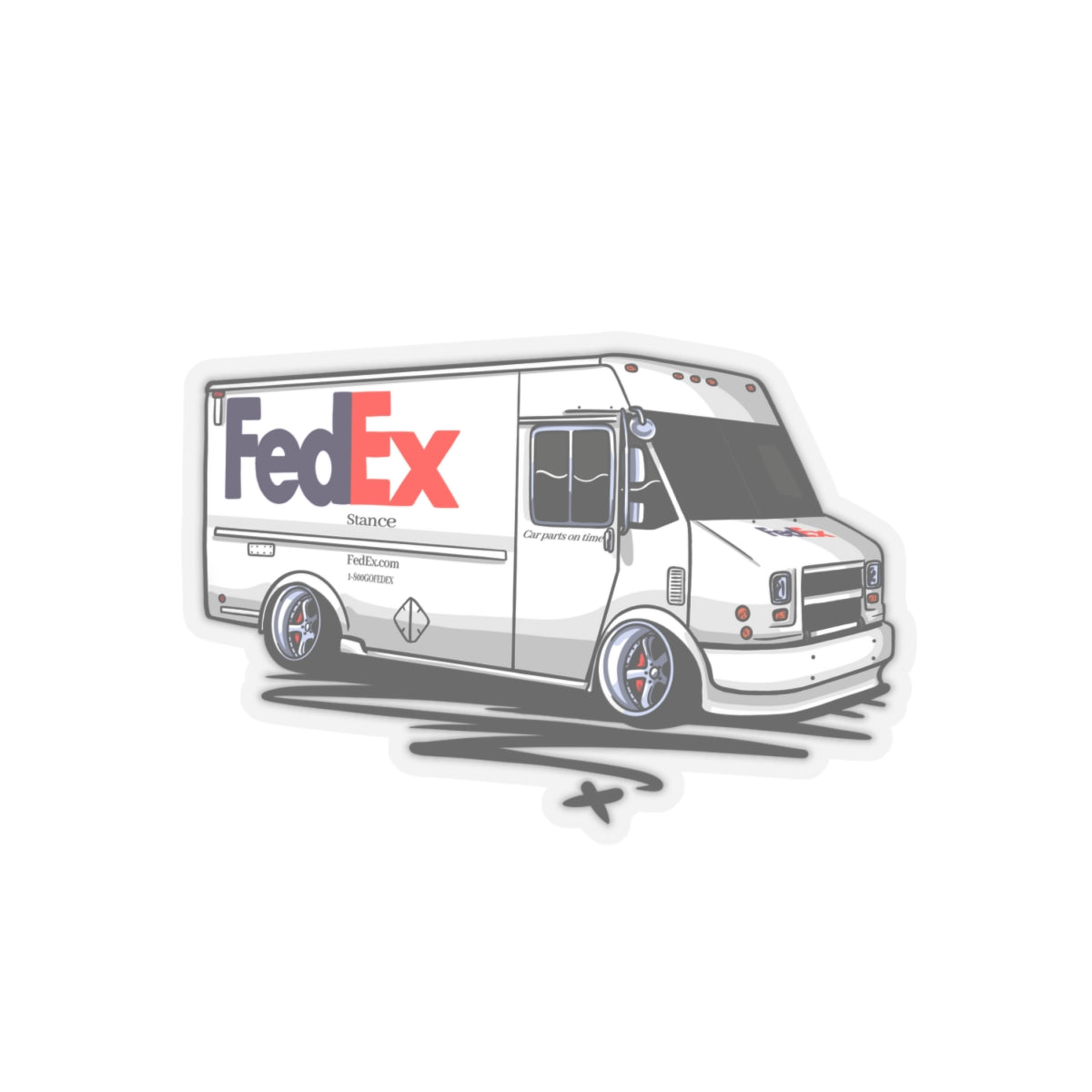 Sxetched — “Car Parts On Time” Slammed Delivery Truck Sticker