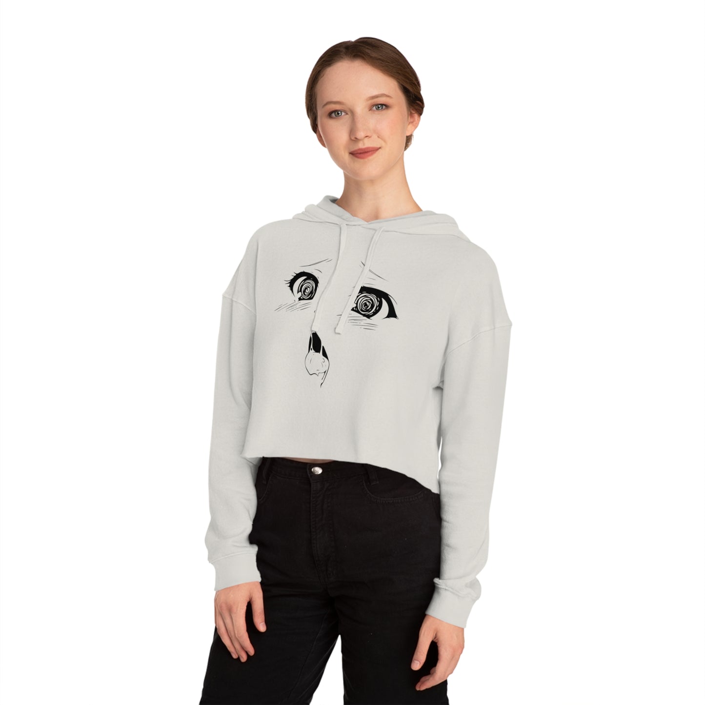Sultry Ahegao Bliss Women’s Cropped Hoodie