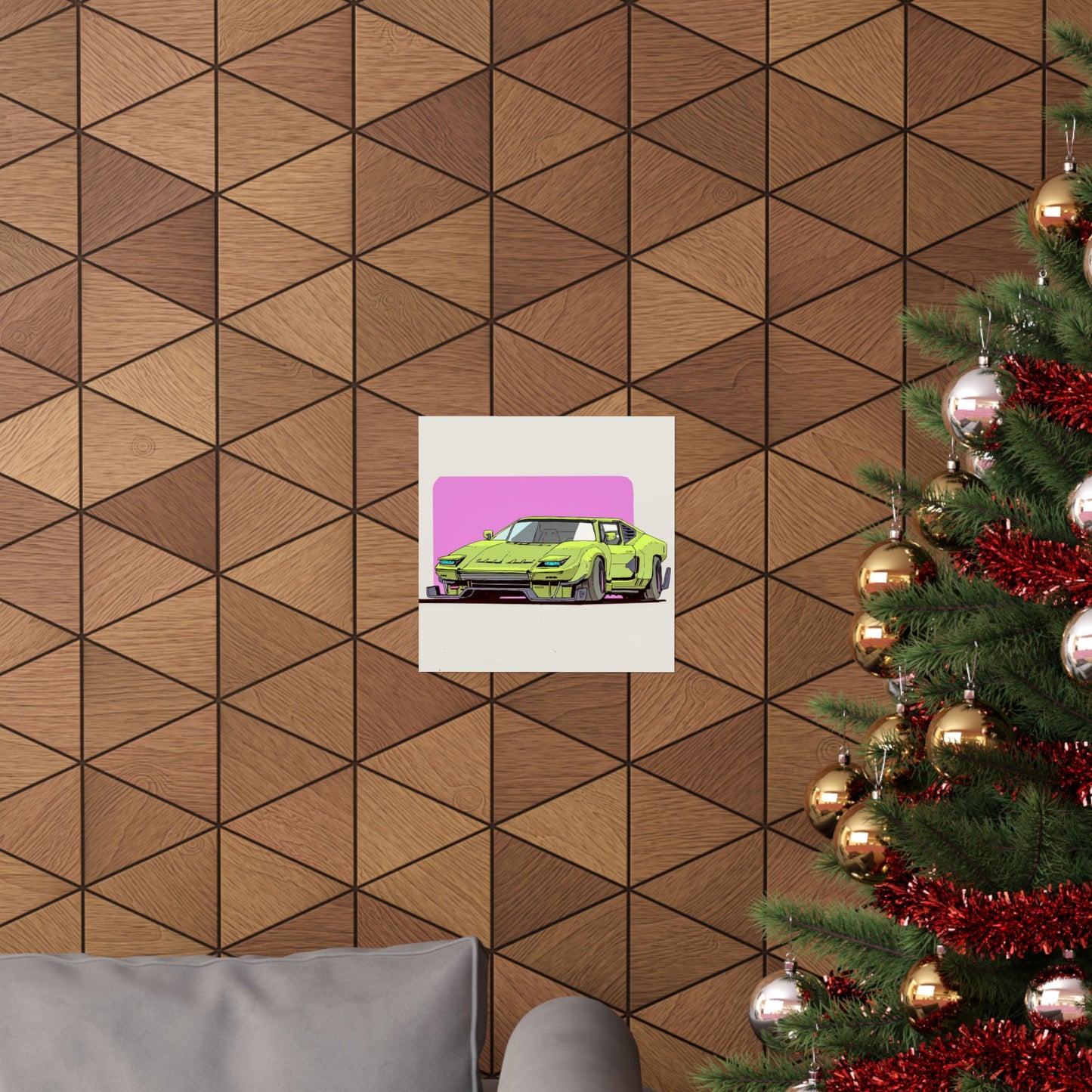 Neon Wedge – Retro Futurist Sports Car Poster