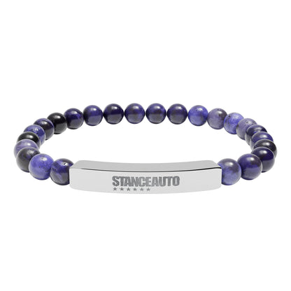 Brazalete elástico de piedra natural con barra y grabado automático "Stance"