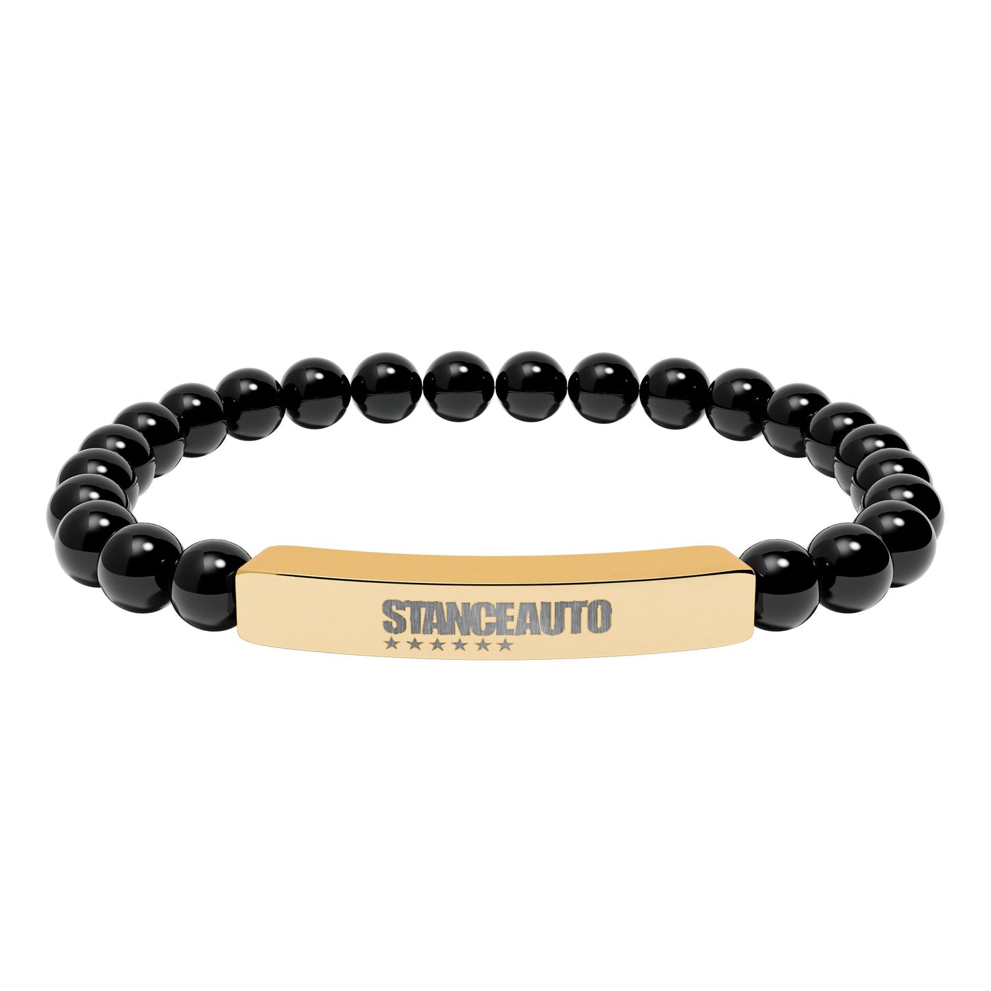 Brazalete elástico de piedra natural con barra y grabado automático "Stance"
