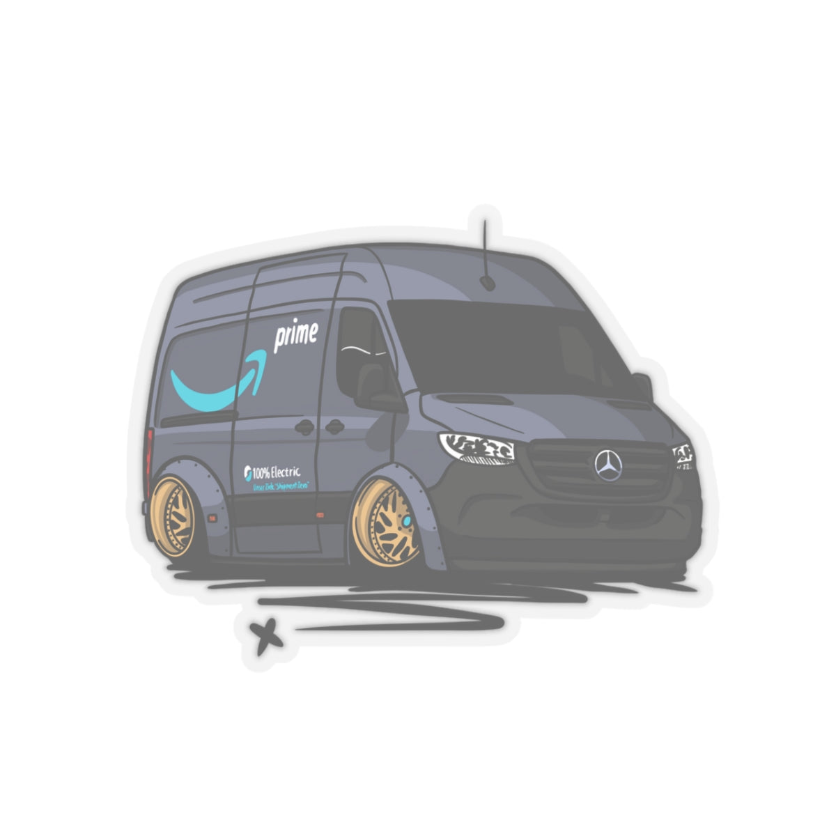 Sxetched – Slammed Delivery Van Street Utility Sticker