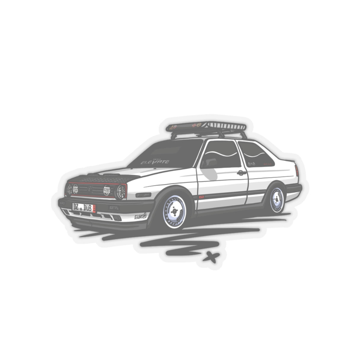 Sxetched – 1988 VW Jetta Coupe Classic Euro Sticker