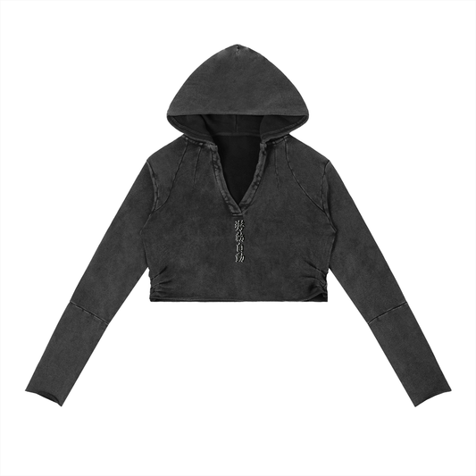 Sudadera con capucha Stance Auto Kanji Vintage Lavada con Borde Deshilachado para Mujer
