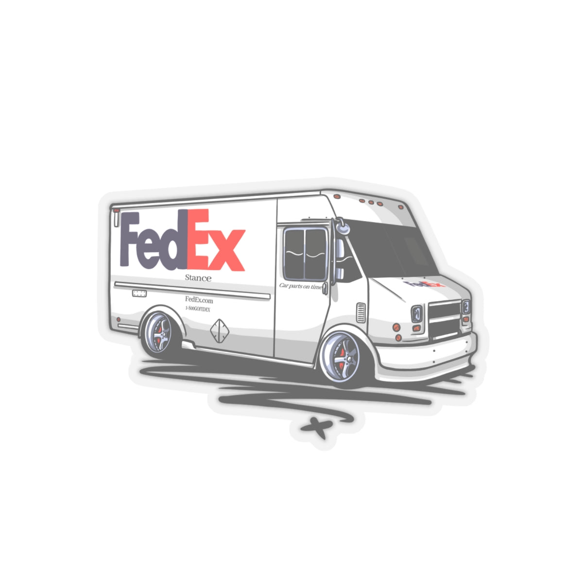 Sxetched — “Car Parts On Time” Slammed Delivery Truck Sticker