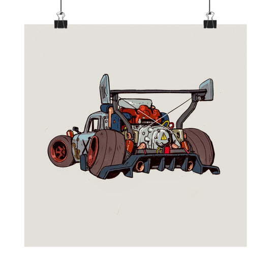 Backyard Monster – Póster de coche de carreras Widebody