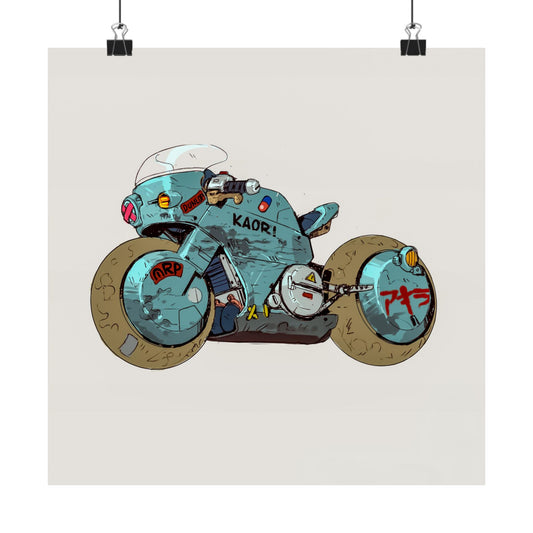 Reliquia Cibernética de Tetsuo – Póster de Moto Retro Futurista