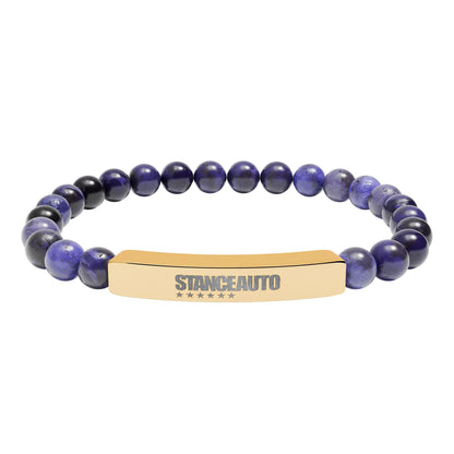 Brazalete elástico de piedra natural con barra y grabado automático "Stance"