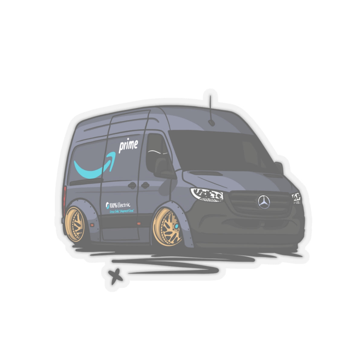 Sxetched – Slammed Delivery Van Street Utility Sticker