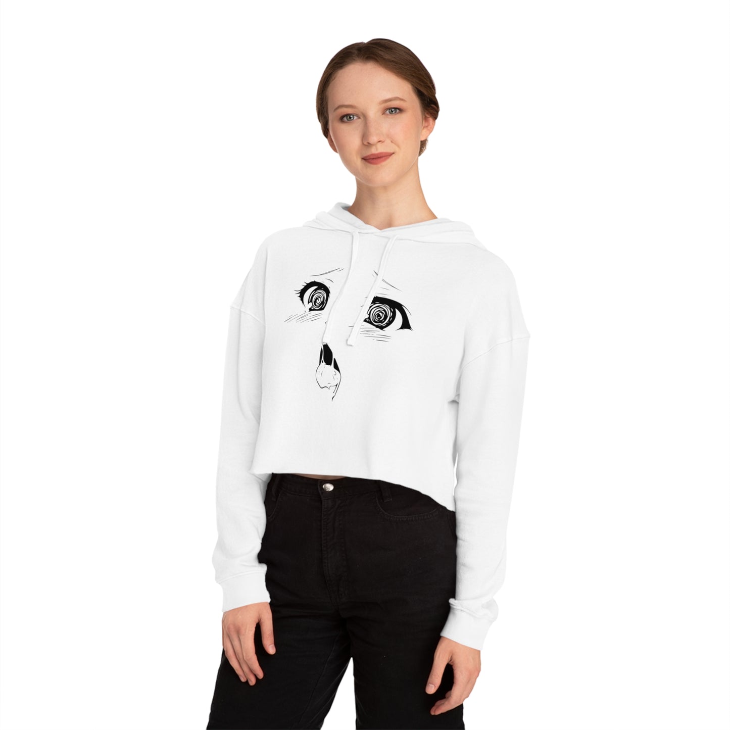 Sultry Ahegao Bliss Women’s Cropped Hoodie
