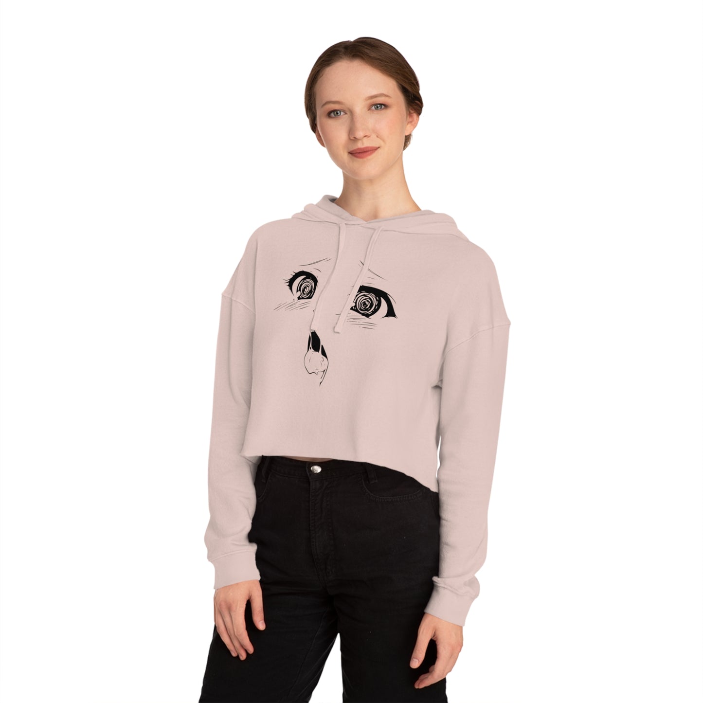 Sultry Ahegao Bliss Women’s Cropped Hoodie