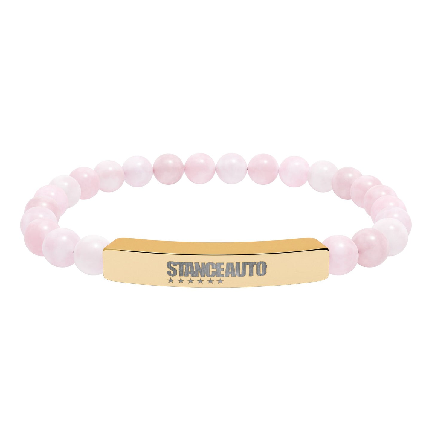 Brazalete elástico de piedra natural con barra y grabado automático "Stance"