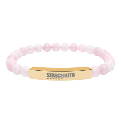 Brazalete elástico de piedra natural con barra y grabado automático "Stance"