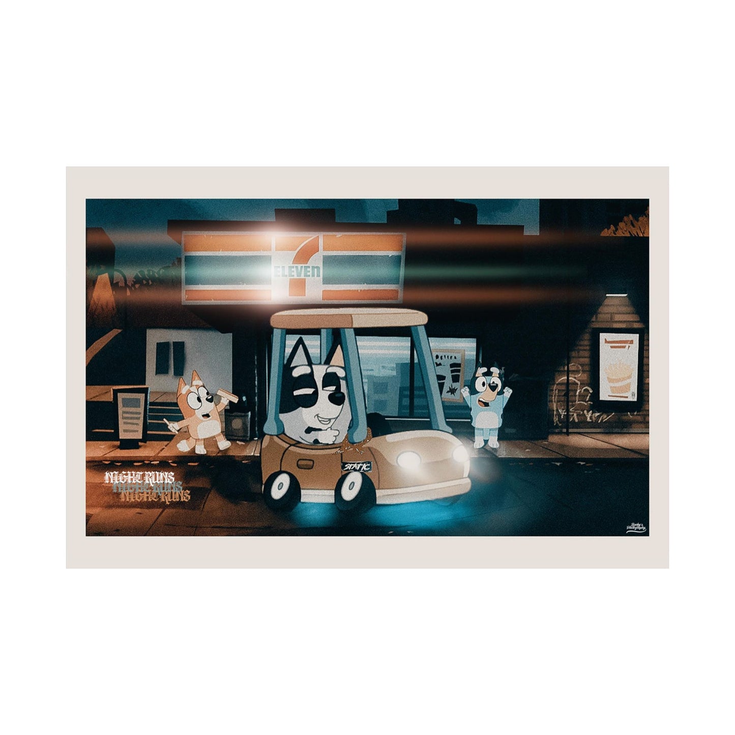 Night Runs – Cinematic Street Art Poster