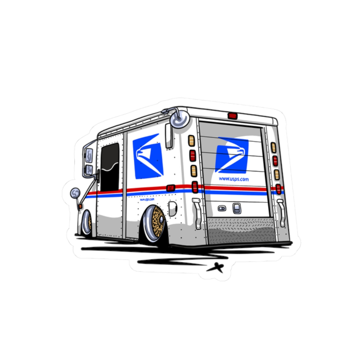 Sxetched – Slammed Mail Truck Street Utility Sticker