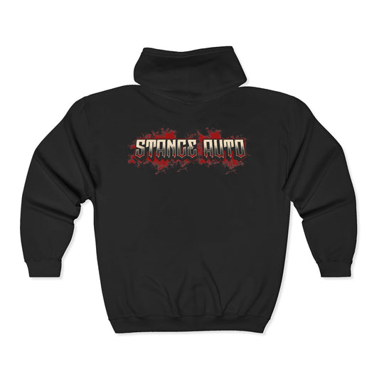 Sudadera con capucha y cremallera completa "CHAOS" con logo clásico de Stance Auto