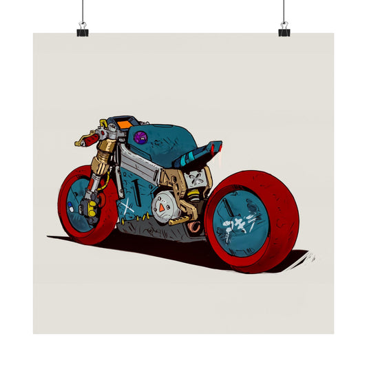 La Rebelión de Hierro de Yamagato – Póster Dystópico de Moto Callejera
