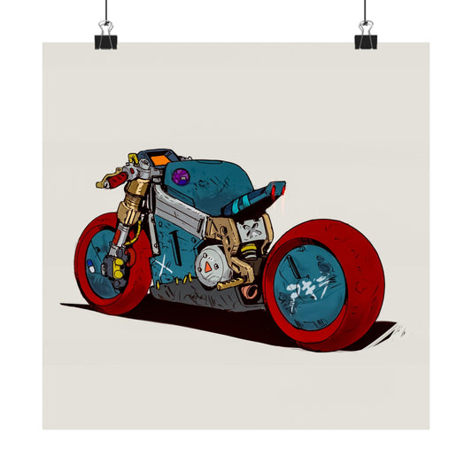 La Rebelión de Hierro de Yamagato – Póster Dystópico de Moto Callejera