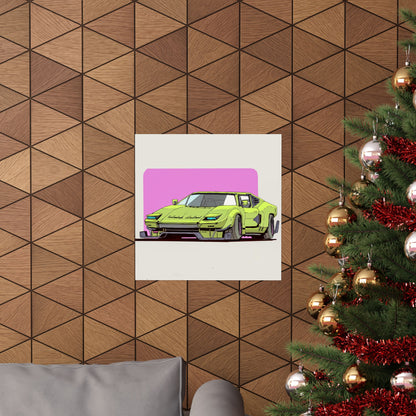 Neon Wedge – Retro Futurist Sports Car Poster