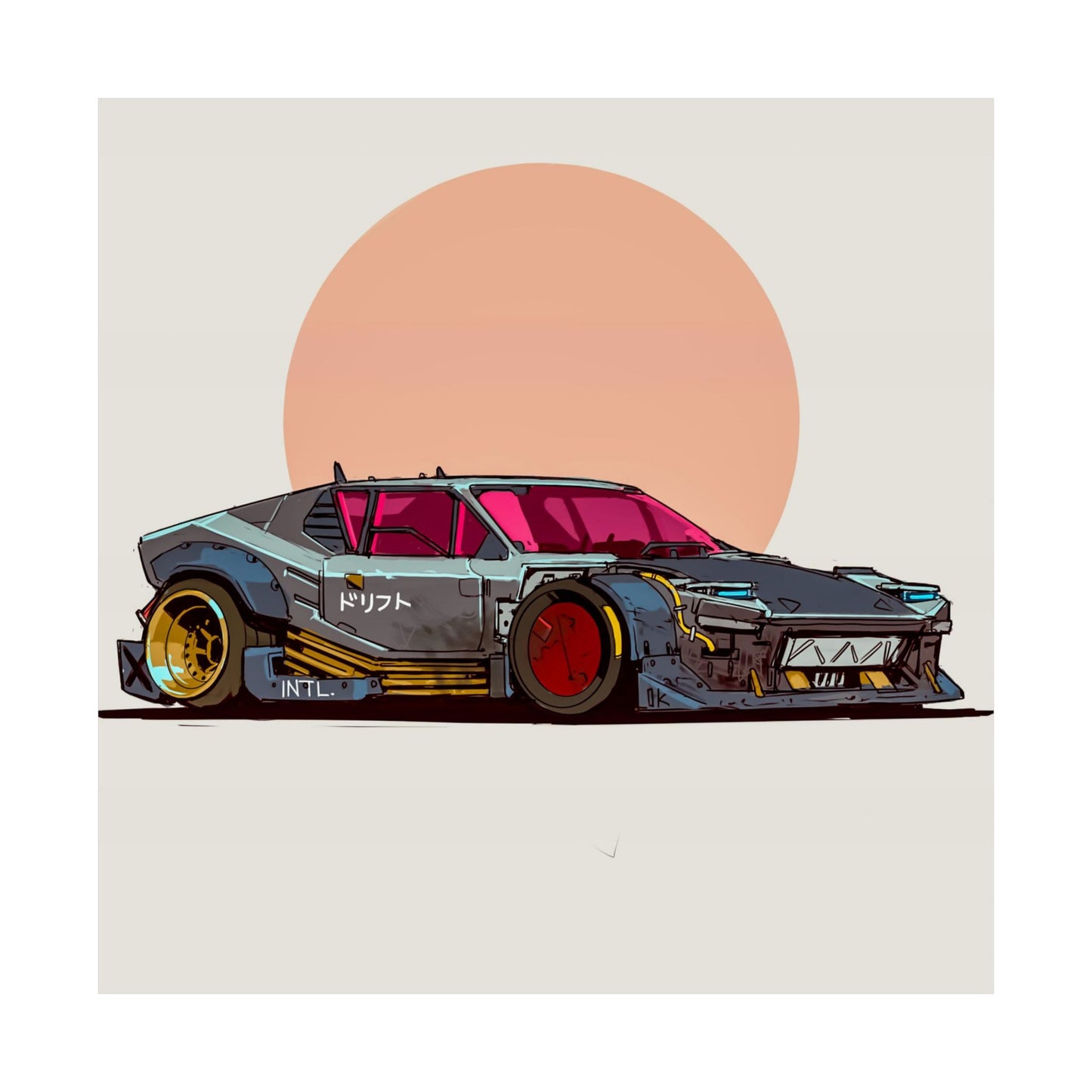 Sunset Slide – Outlaw Drift Coupe Poster
