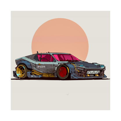 Sunset Slide – Outlaw Drift Coupe Poster