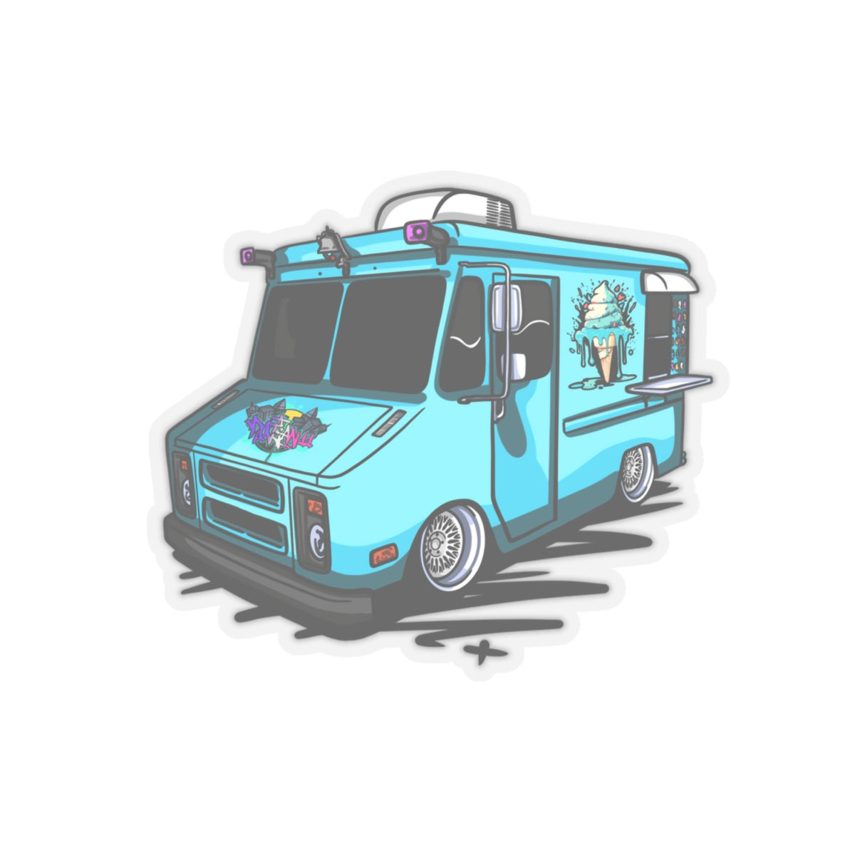 Sxetched – Slammed Ice Cream Truck Sweet Stance Sticker