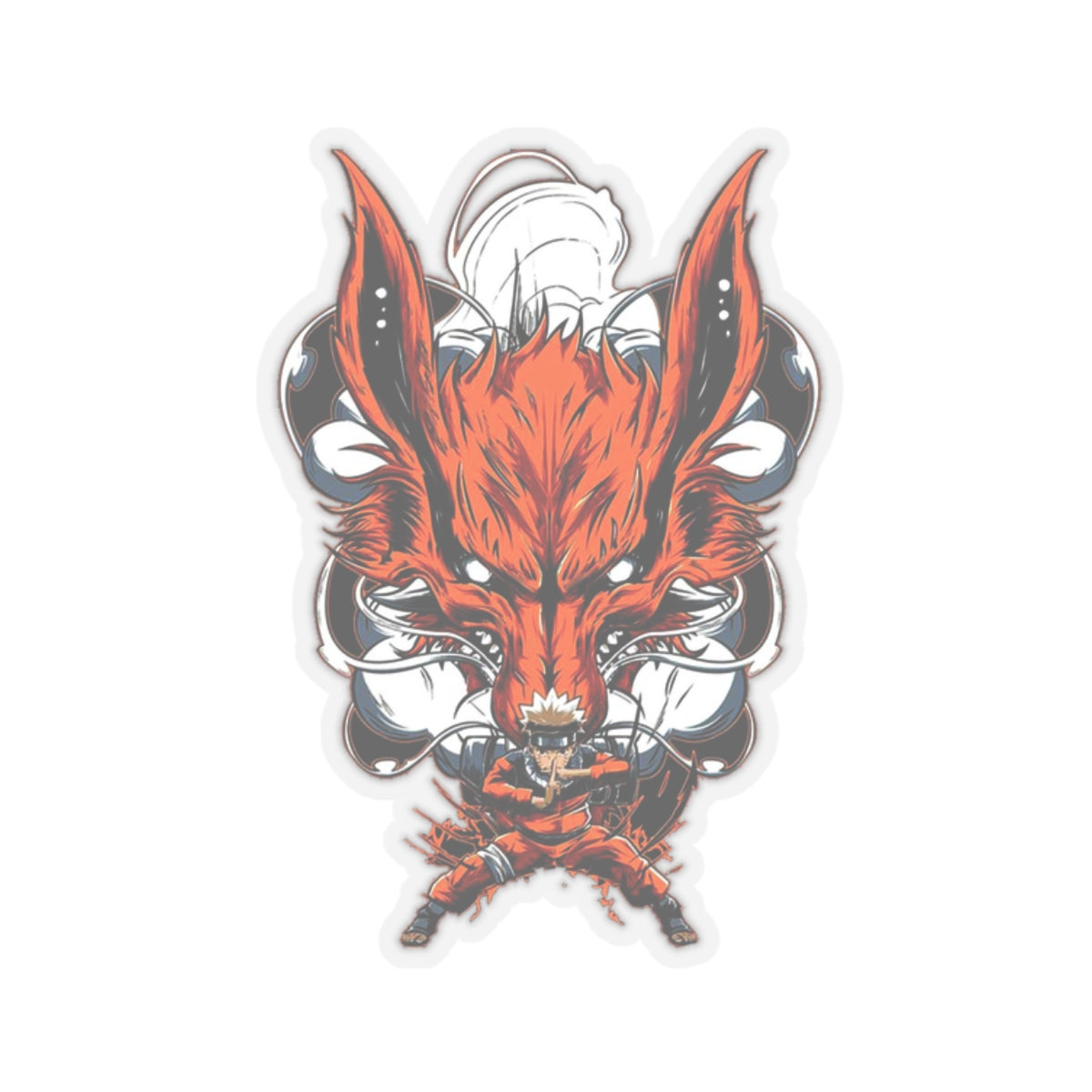 Nine-Tailed Inferno – Mythic Fox Warrior Sticker
