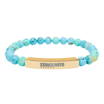 Brazalete elástico de piedra natural con barra y grabado automático "Stance"